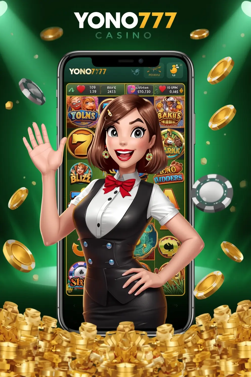 Yono 777 gaming platform interface showing various games and registration options